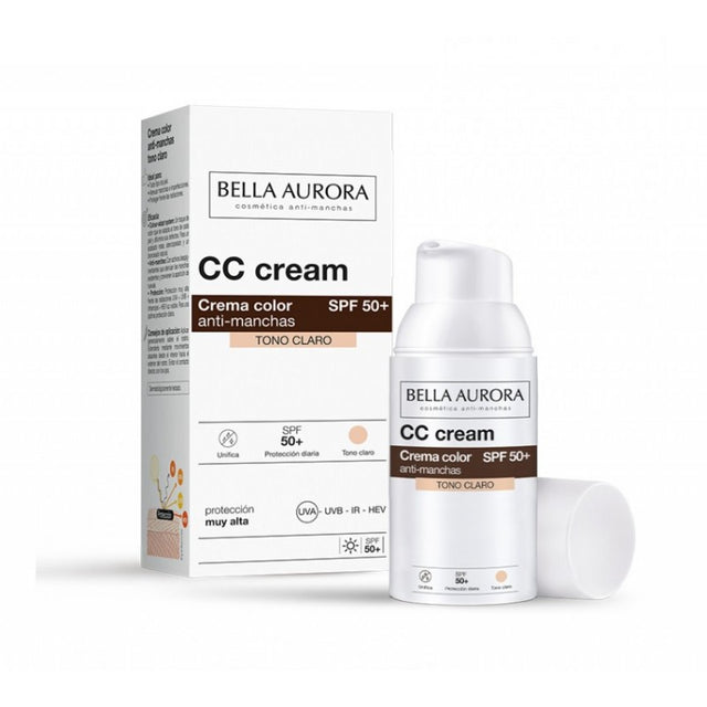Bella Aurora CC Crème anti-Taches SPF 50+ Teinté Clair 30 ml