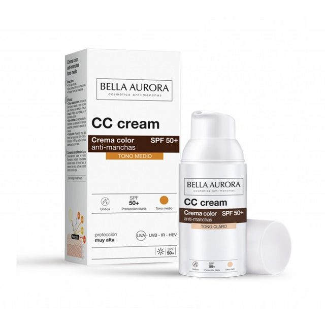 Bella Aurora CC Crème anti-Taches SPF 50+ Teinté Medium 30 ml