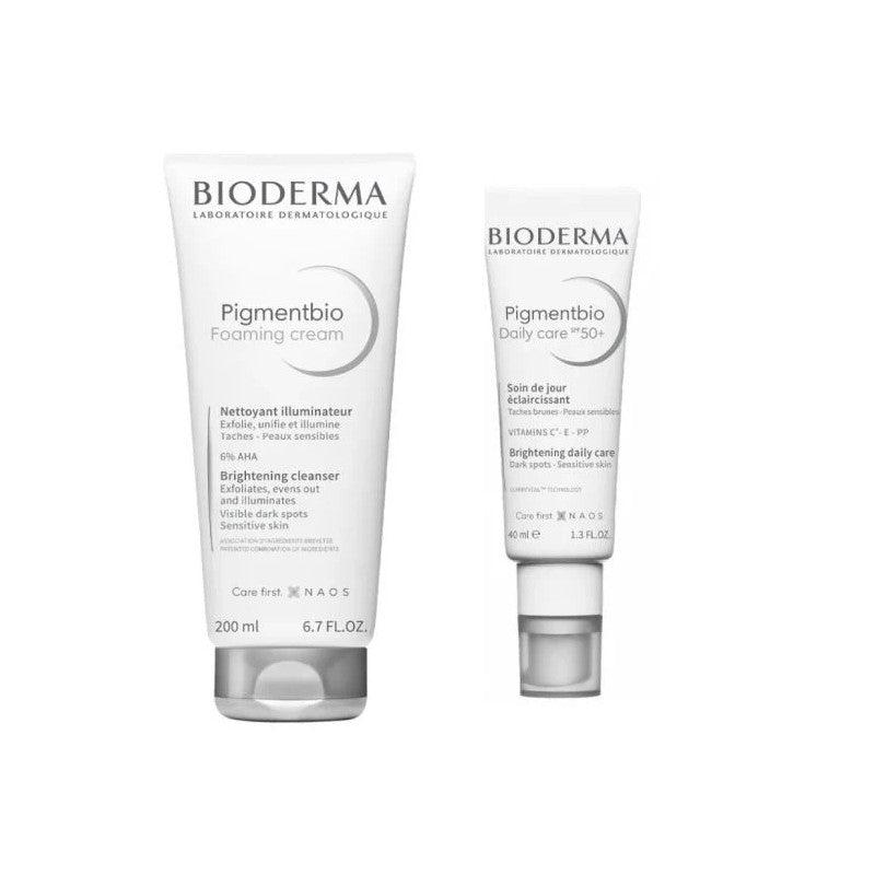 BIODERMA PACK PIGMENTBIO FOAMING CREAM NETTOYANT ECLAIRCISSANT 200ML + PIGMENTBIO DAILY CARE SPF50 40ML prix Maroc