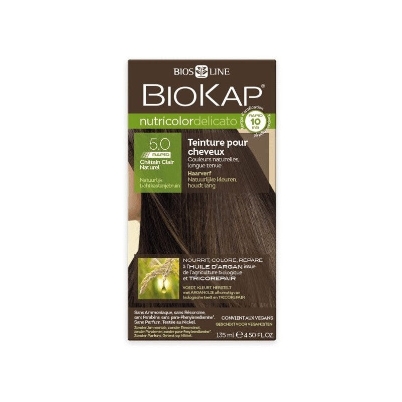 BIOKAP – Nutricolor Delicato Rapid 5.0 Châtain Clair Naturel 135ml prix Maroc