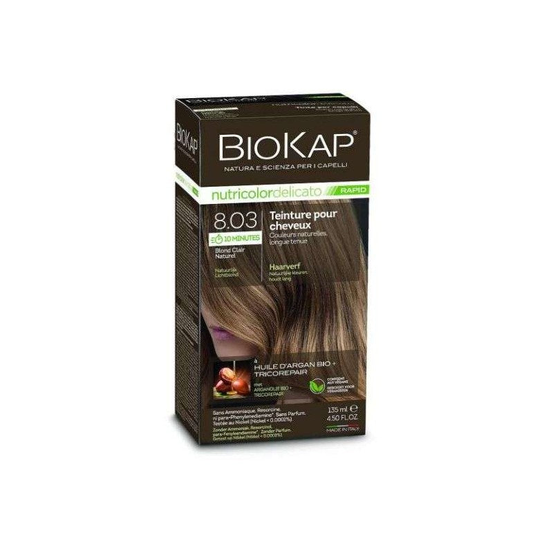 BIOKAP NUTRICOLOR DELICATO RAPID N8.03 BLOND CLAIR NATUREL prix Maroc