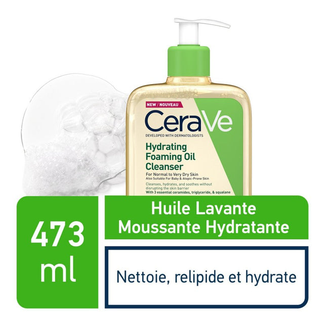 CeraVe Huile Lavante Moussante Hydratante Peau Très Sèche à Atopique