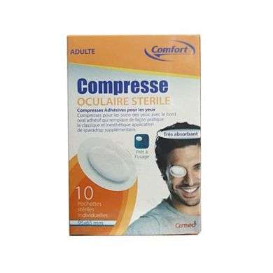 COMFORT COMPRESSE OCULAIRE STERILE ADULTE 10 POCHETTES 95*65 MM Parapharmacie prix Maroc