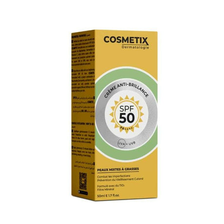 COSMETIX DERMATOLOGIE soin 2 en 1 anti-brillance SPF50 50ml prix Maroc