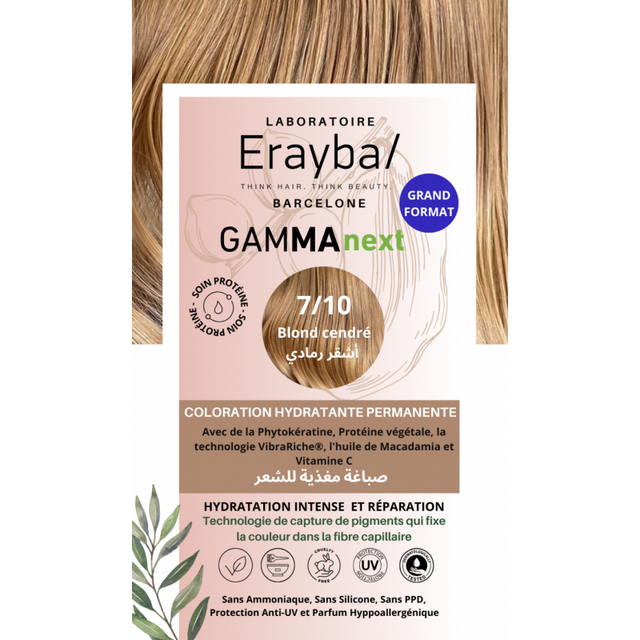 Erayba Coloration Hydratante Permanente Blond Cendre N°7.10