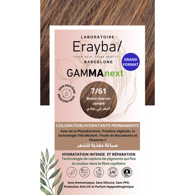 Erayba Coloration Hydratante Permanente Blond Marron N°7.61