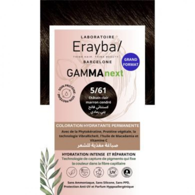 ERAYBA GAMMA NEXT CHATAIN CLAIR MARRON CENDRE 5/61 100ML prix Maroc