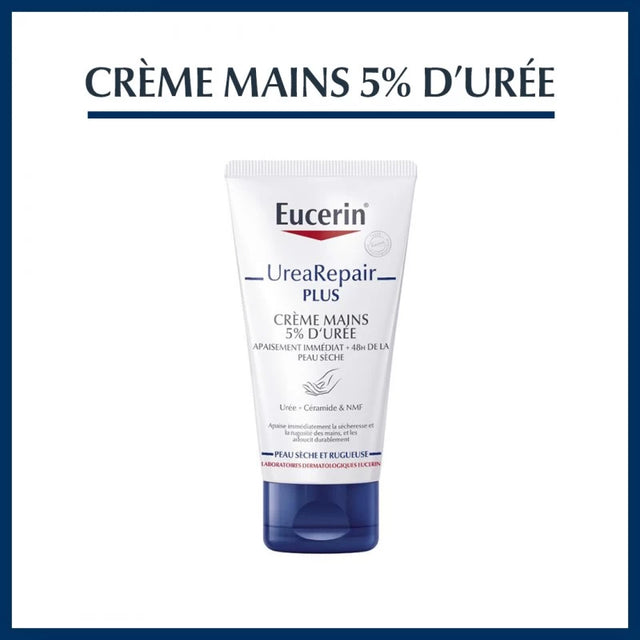 Eucerin Crème Main Réparatrice 5% d'Urée 75ml — Urea Repair Plus mains sèches | lamaisonpara.ma