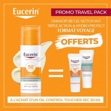 EUCERIN OFFRE WEB OIL SUN PROTECT CONTROL TOUCHER SEC 50 ML + 2 MINIATURE OFFERTS Parapharmacie prix Maroc
