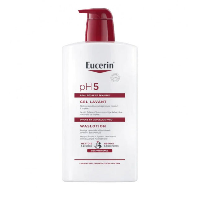 Eucerin Gel Lavant pH5 400 ml — nettoyant doux peaux sensibles pH équilibré | lamaisonpara.ma