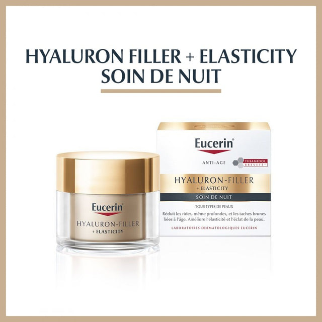 Eucerin Hyaluron-Filler + Elasticity Soin de Nuit 50 ml — crème nocturne anti-âge peaux matures | lamaisonpara.ma