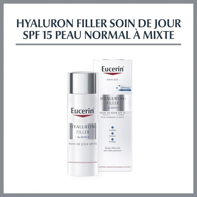 Eucerin Hyaluron Filler Jour Peau Normale à Mixte SPF 15