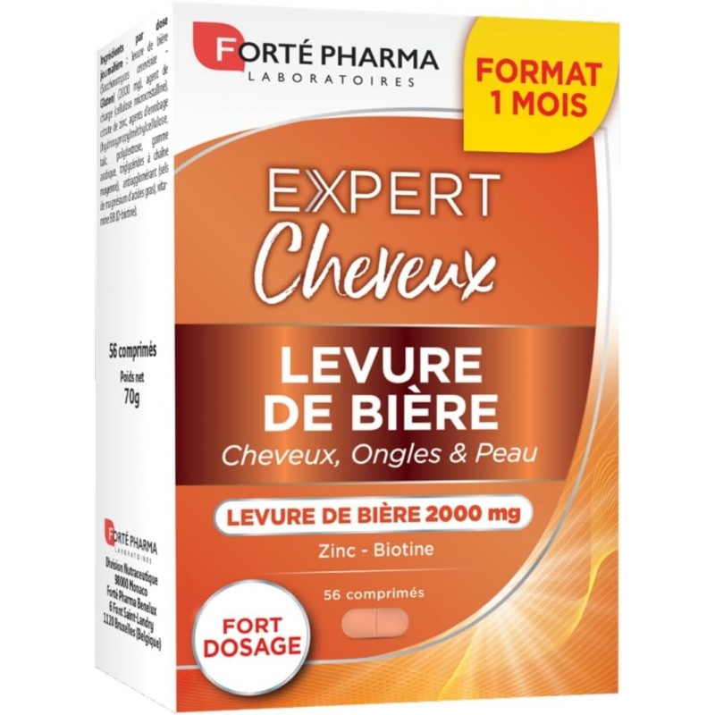 Forte Pharma Expert Cheveux Levure de Bière 2000 mg 56 Comprimés