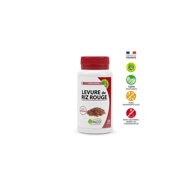 Mgd Levure de Riz Rouge 250mg Boite 120 Gélules