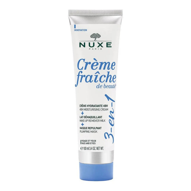 Nuxe Crème Fraîche de Beauté 3-en-1, Crème Hydratante 48H, Lait