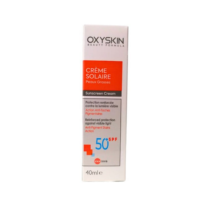 Oxyskin Crème Solaire Peaux Grasses anti-Taches SPF50+ 40 ml