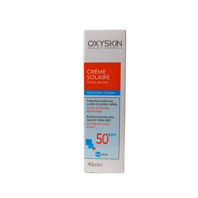 Oxyskin Crème Solaire Peaux Sèches anti-Taches SPF50+ 40 ml