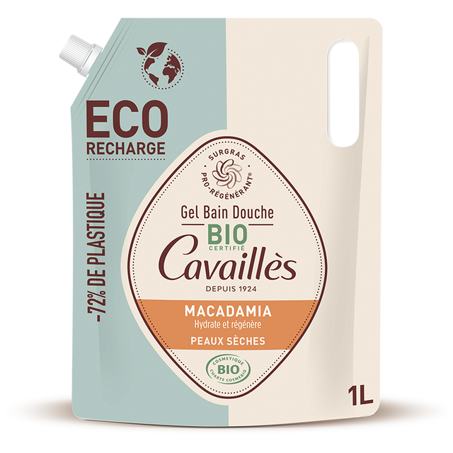 Roge Cavailles Eco-Recharge Huile Macadamia Gel Bain Douche Bio 1l