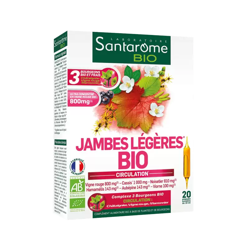 SANTAROME Jambes Légères BIO | 20 ampoules prix Maroc