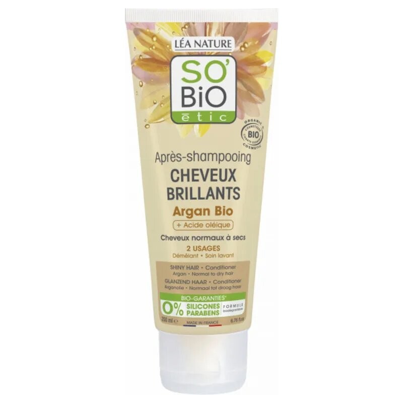SO'BIO ETIC Après-Shampooing Cheveux Brillants Argan Bio | 200 ml prix Maroc