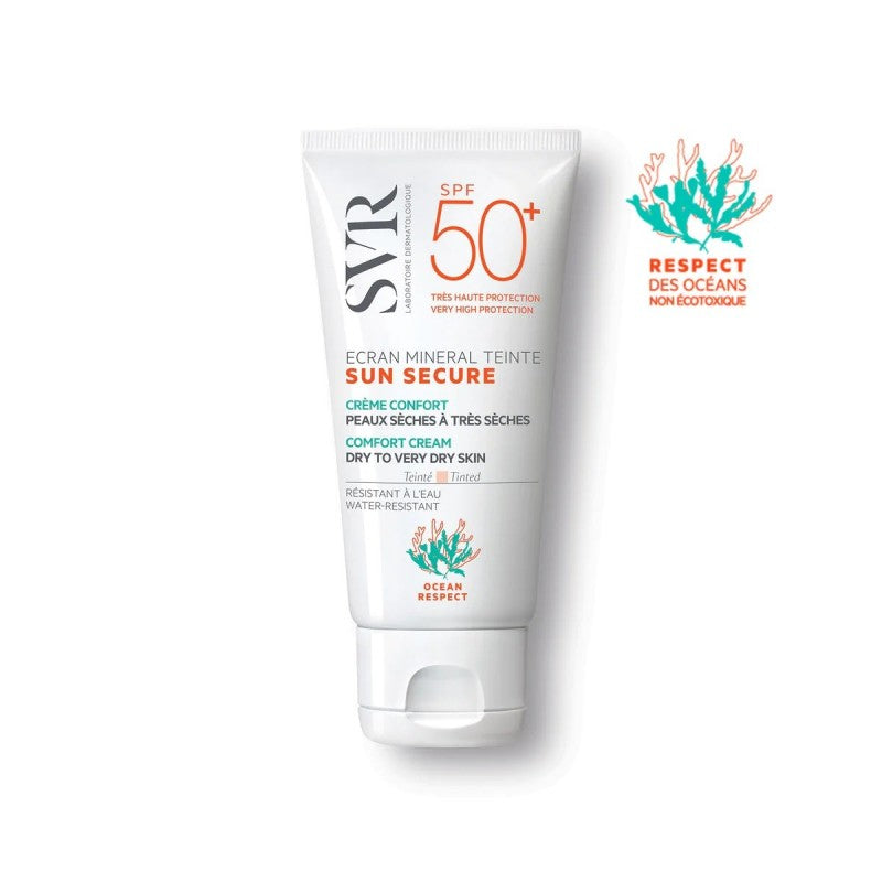 SVR SUN SECURE écran minéral teinté spf 50+ peaux sèches à très sèches | 50 ml prix Maroc