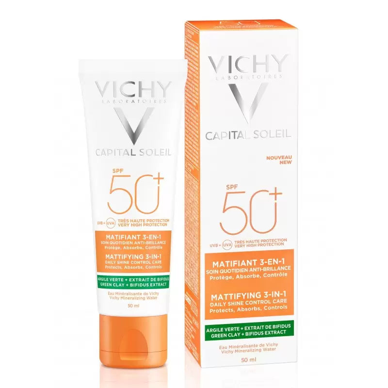 Vichy Capital Soleil Crème Solaire Matifiante 3en1 SPF50+ Peau Mixte Acnéique | 50ml