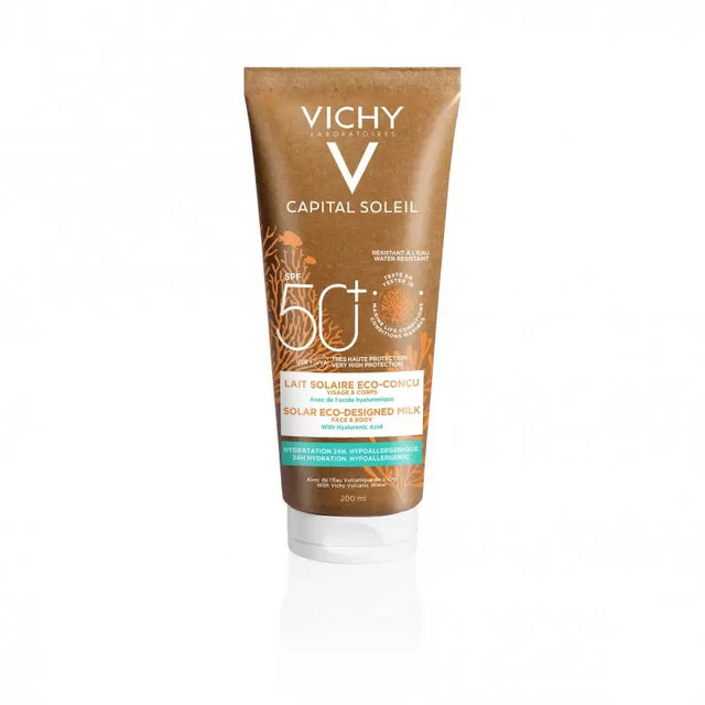 Vichy Capital Soleil Lait Solaire Eco-Conçu Tous Types de Peaux 200ml