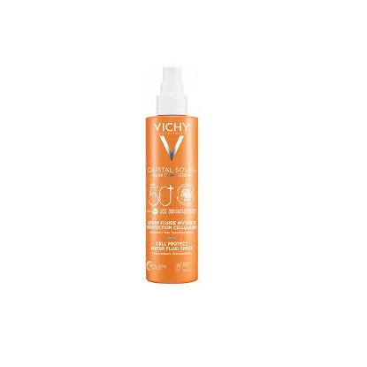Vichy Capital Soleil Spray Fluide Invisible Protection Cellulaire SPF50+ 200 ml, vue de face, La Maison Para, prix Maroc, parapharmacie
