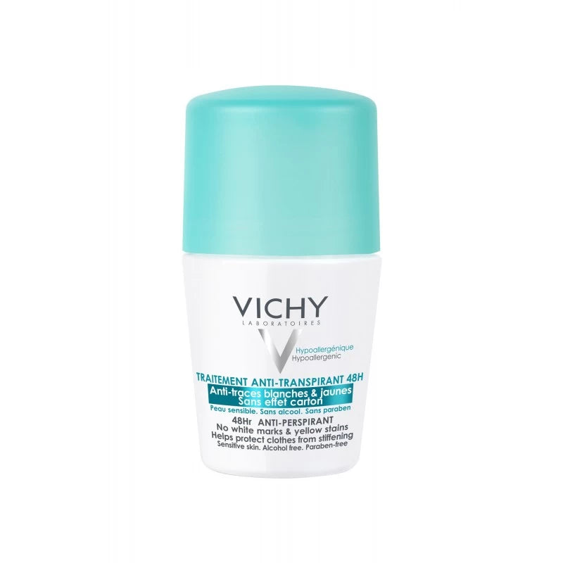 Vichy Dermo-Tolérance Déodorant 48H Anti-Traces Jaunes et Blanches Bille Peau Sensible | 50ml - prix Maroc
