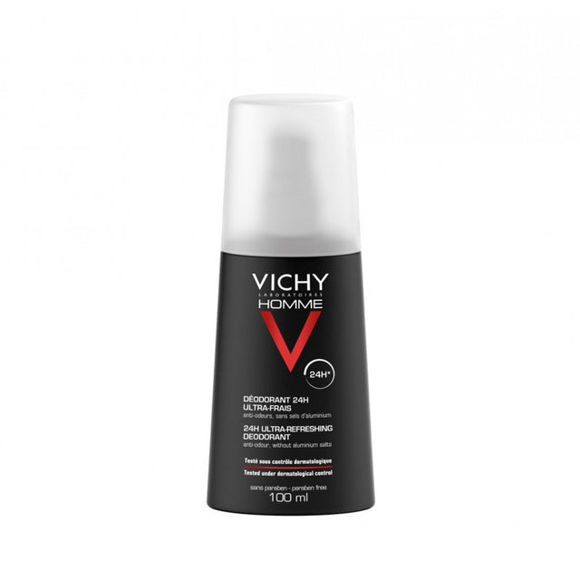 Vichy Homme Déodorant Vaporisateur Ultra-Frais 24H Peau Sensible 100ml