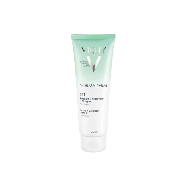 Vichy Normaderm 3en1 Exfoliant Nettoyant Masque Peau Mixte à Grasse