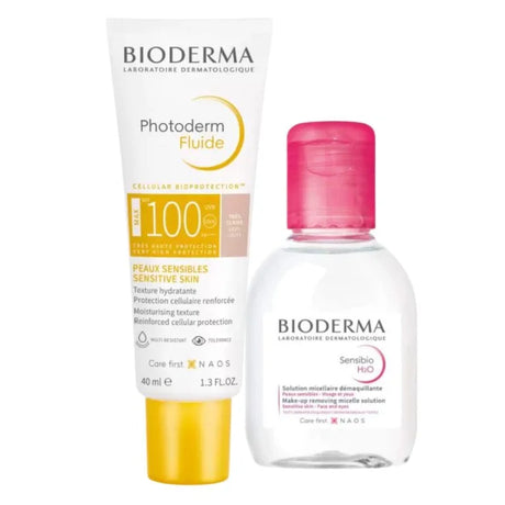 BIODERMA PHOTODERM FLUIDE MAX TRS CLAIRE SPF100 40ML+ SENSIBIOL H2O 100ML OFFERT prix Maroc