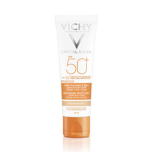 VICHY CAPITAL SOLEIL SOIN ANTI TACHES TEINTE 3 EN 1 SPF50+