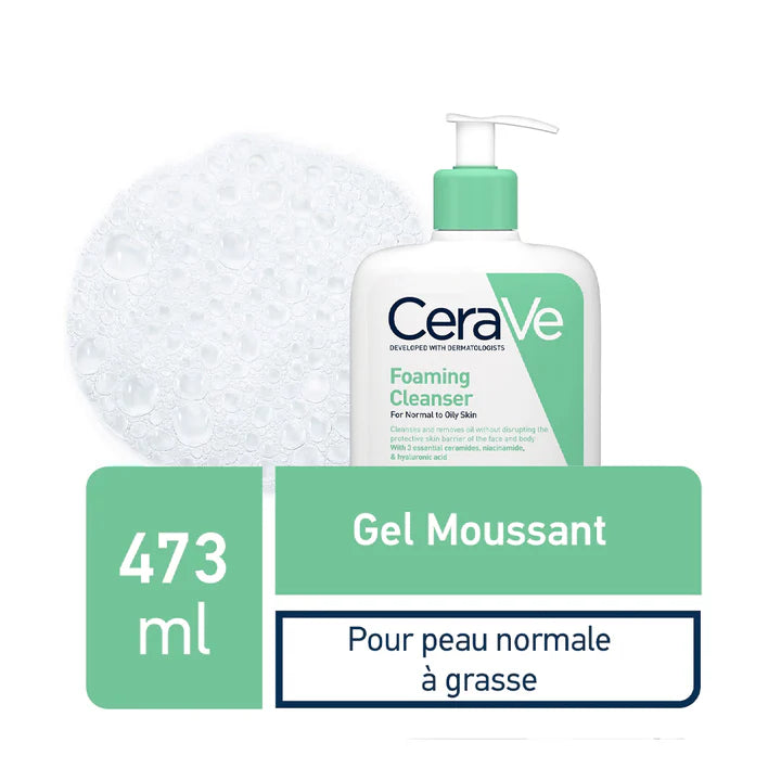 CeraVe Gel Moussant Nettoyant Peau Normale à Grasse 473ml