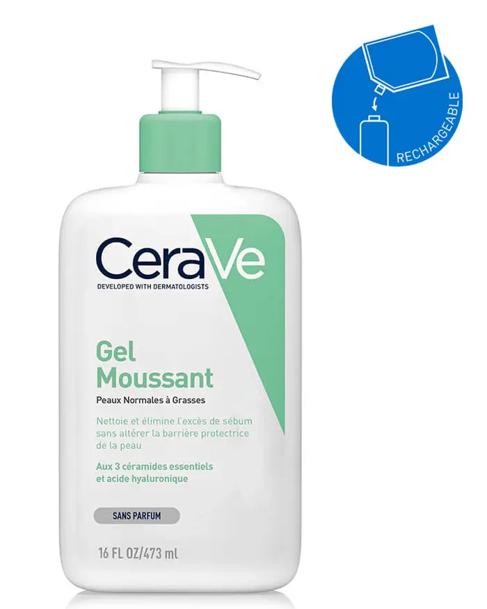 CeraVe Gel Moussant Nettoyant Peau Normale à Grasse 473ml