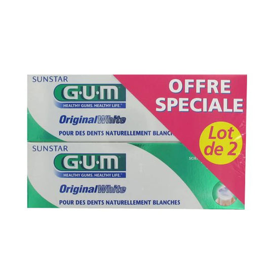 Gum Original White Dentifrice 75ml Offre Speciale Lot de 2 Parapharmacie prix Maroc