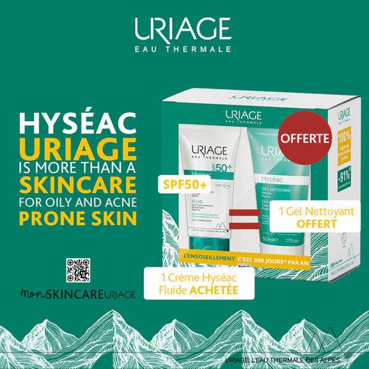 Uriage HYSÉAC Fluide SPF50+ 50ml = GEL NETTOYANT 50ML OFFERT