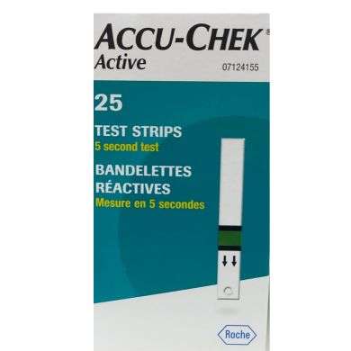 ACCU CHEK ACTIVE TEST RAPIDE GLYCEMIE 25 BANDELETTES REACTIVES prix Maroc