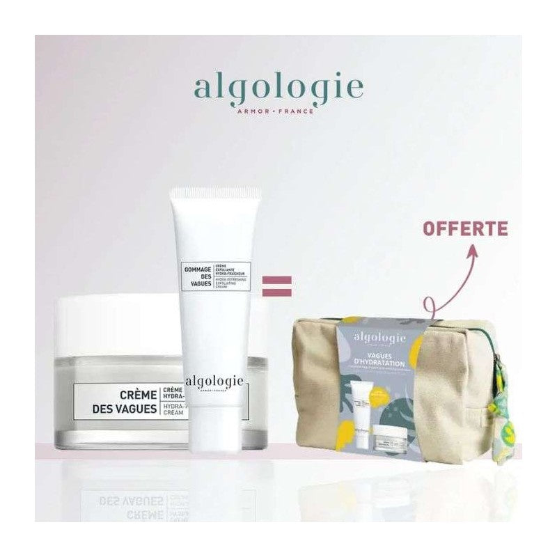 ALGOLOGIE TROUSSE VAGUES D'HYDRATATION CREME DES VAGUES HYDRA FONDANTE 50ML + GOMMAGE DES VAGUES EXFOLIANTE 50ML OFFERT