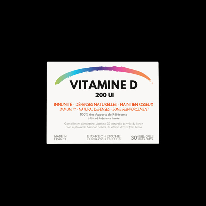 BIO-RECHERCHE VITAMINE D 200UI IMMUNITE DEFENSES NATURELLES MAINTIEN OSSEUX | 30 GELULES