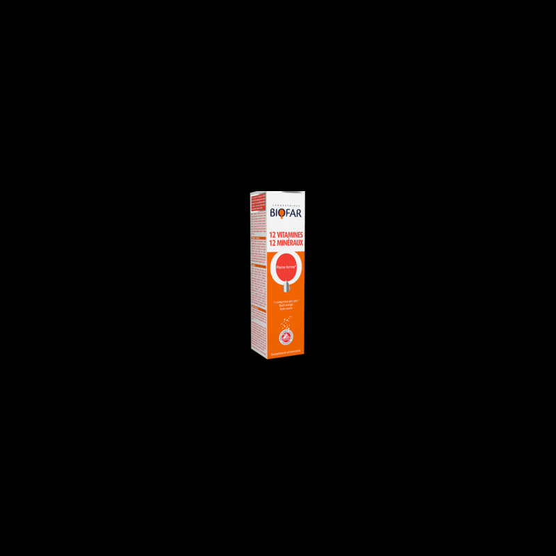 BIOFAR 12 Vitamines 12 Mineraux - Pleine Forme | 20 comprimés effervescents