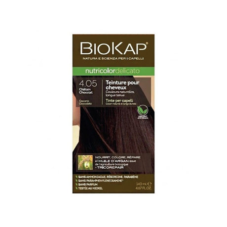 BIOKAP –Nutricolor Delicato 4.05 Châtain Chocolat 140mlRAPID prix Maroc