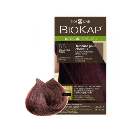 Biokap Nutricolor Delicato 5.5 Châtain Clair Acajou, 140 ml prix Maroc