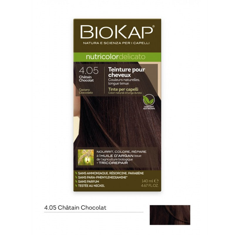 BIOKAP NUTRICOLOR DELICATO N4.05 CHATAIN CHOCOLAT