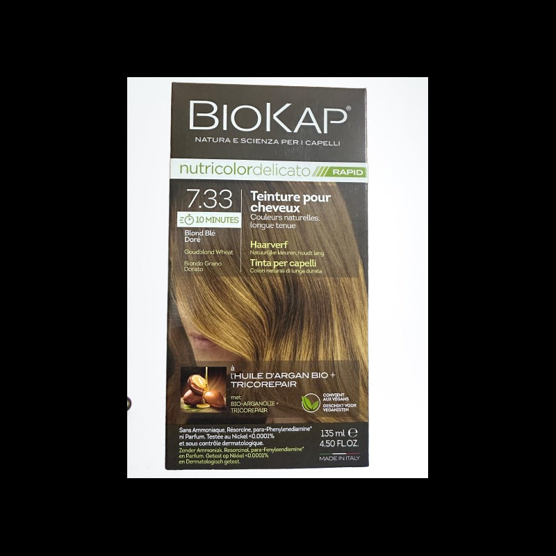 BIOKAP NUTRICOLOR DELICATO RAPID 10 MINUTES N7.33 BLOND BLE 135ML