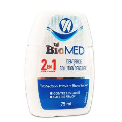 BIOMED DENTIFRICE + SOLUTION DENTAIRE 75 ML prix Maroc