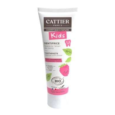 CATTIER DENTIFRICE ENFANTS SANS FLUOR 2-6 ANS 50 ML GOUT FRAMBOISE prix Maroc