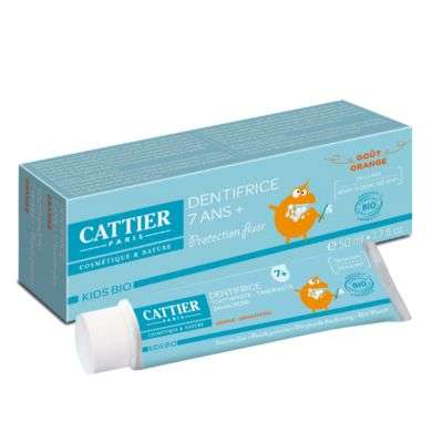 CATTIER DENTIFRICE ENFANTS SANS FLUOR 7 ANS+ 50 ML GOUT ORANGE prix Maroc