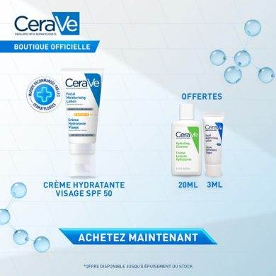 CERAVE CREME HYDRATANTE VISAGE SPF 50 52 ML Parapharmacie prix Maroc