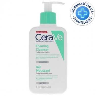 CERAVE GEL MOUSSANT PEAUX NORMALES A GRASSES 236 ML Parapharmacie prix Maroc